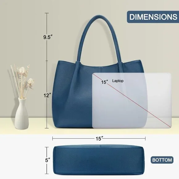 Tote Bag for Women Vegan Leather Shoulder Purse Large Capacity Travel Bag